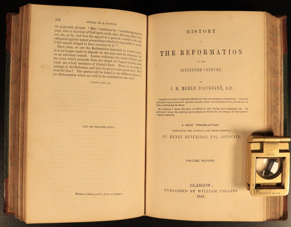 1845 4vol History Of The Reformation by D'Aubigne Antique History Book Set
