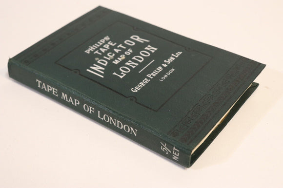 c1910 Philip's Tape Indicator Map Of London Antique British Map w/Tape Book