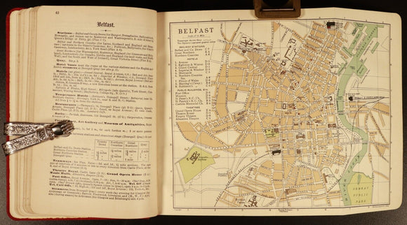 1902 Through Guide Series Ireland Part 1 Antique British Travel Guide w/Maps