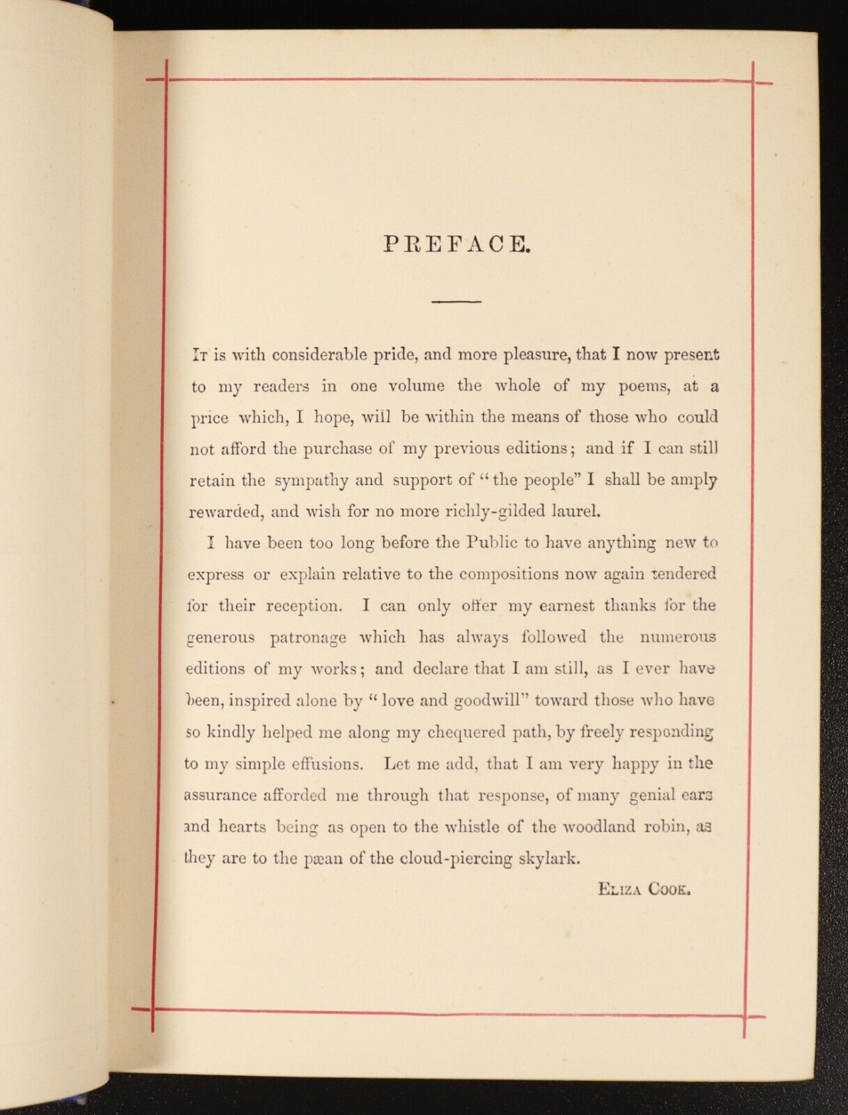 c1885 The Poetical Works Of Eliza Cook Antique British Female Author Poetry Book