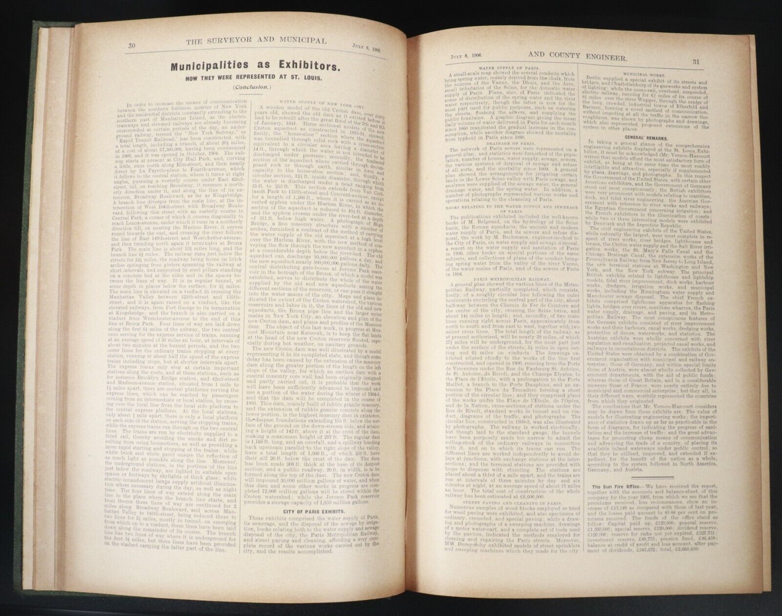 1906 The Surveyor & Municipal County Engineer Antique Architecture Book Vol XXX