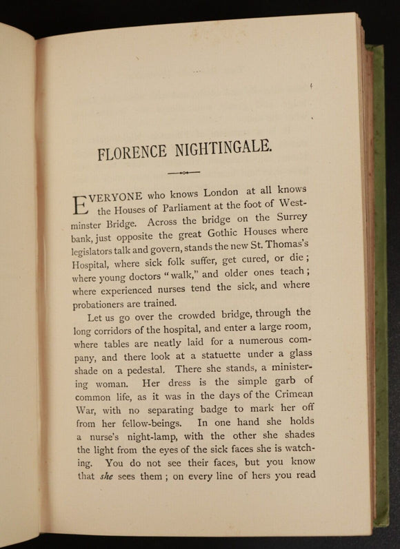 1890 The Worlds Workers Florence Nightingale Antique History Book Famous Women