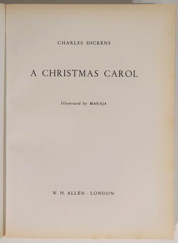 1960 A Christmas Carol: Charles Dickens Vintage Illustrated Fiction Book - 0