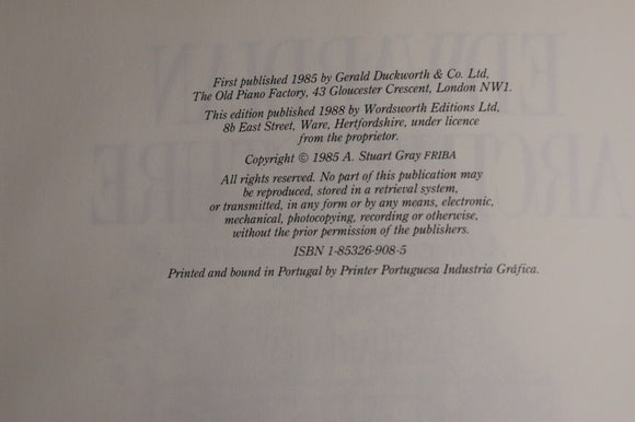 1988 Edwardian Architecture: A Biographical Dictionary Architect Reference Book