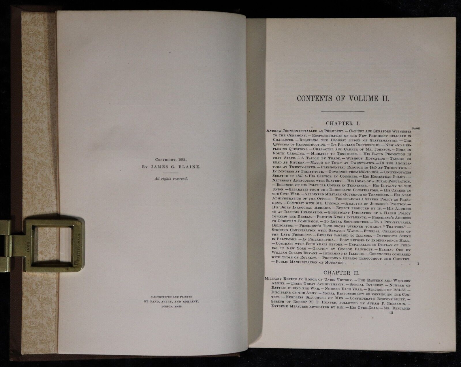 1884 2vol Twenty Years Of Congress by J.G. Blaine Antique American History Books