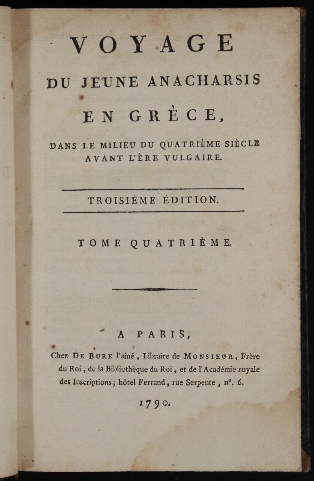 1790 6vol Voyage De Jeune Anacharsis En Grece Antiquarian History Books