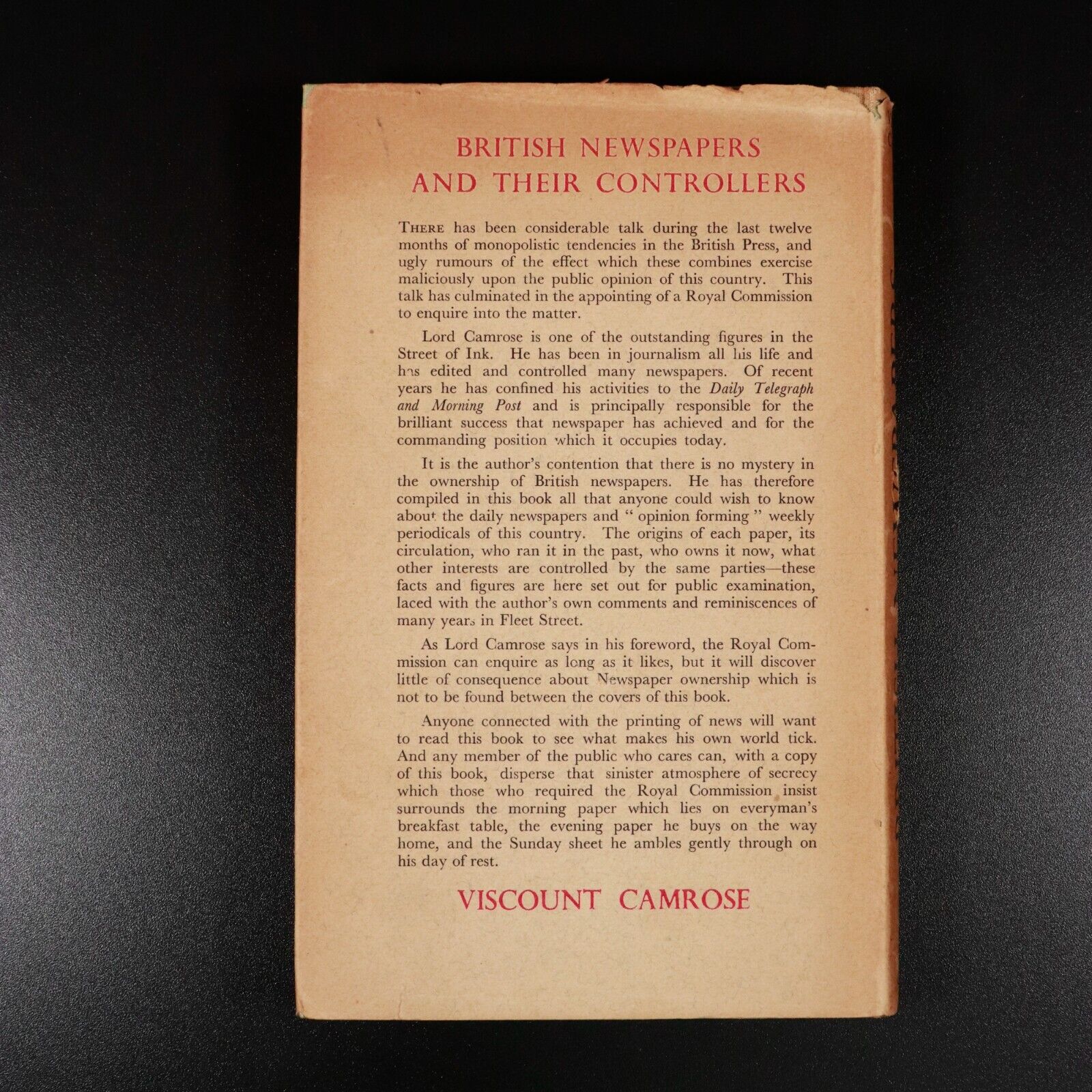 1947 British Newspapers & Their Controllers British Journalism History Book 1st