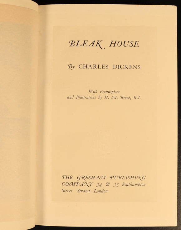 1912 Bleak House by Charles Dickens Antique Fiction Book Gresham V11