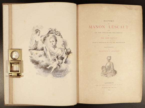 1890 History Of Manon Lescaut by The Abbe Prevost Antique Art & History Book
