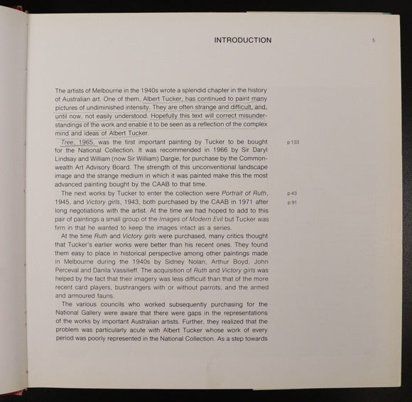 1982 Albert Tucker by J. Mollison & N. Bonham Australian Art Reference Book