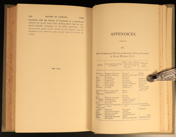 1884 History Of Tasmania From 1642 Antique Australian History Book Aboriginal