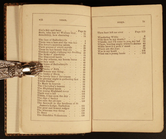 Songs Of Robert Burns Miniature Book Wooden Covers c1885 Antique Poetry Book