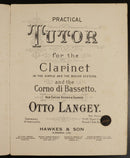 c1895 Practical Tutor For The Clarinet Antique Classical Music Reference Book-2