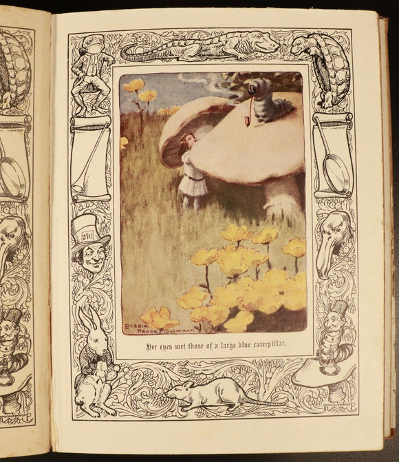 c1930 Alice's Adventures In Wonderland Antique Children's Book Bessie Pease Ed.