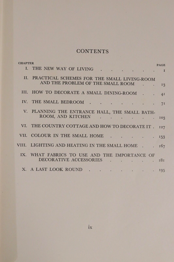 1938 Decoration For The Small Home 1st Edition Antique Architecture Book