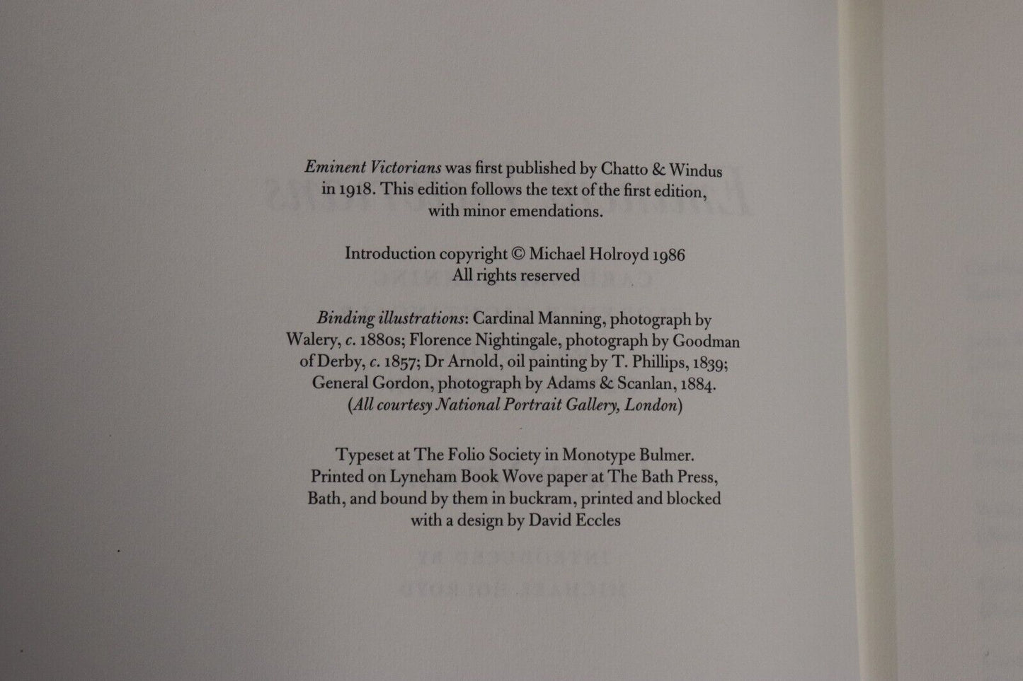 1986 Eminent Victorians Lytton Strachey Folio Society British History Book