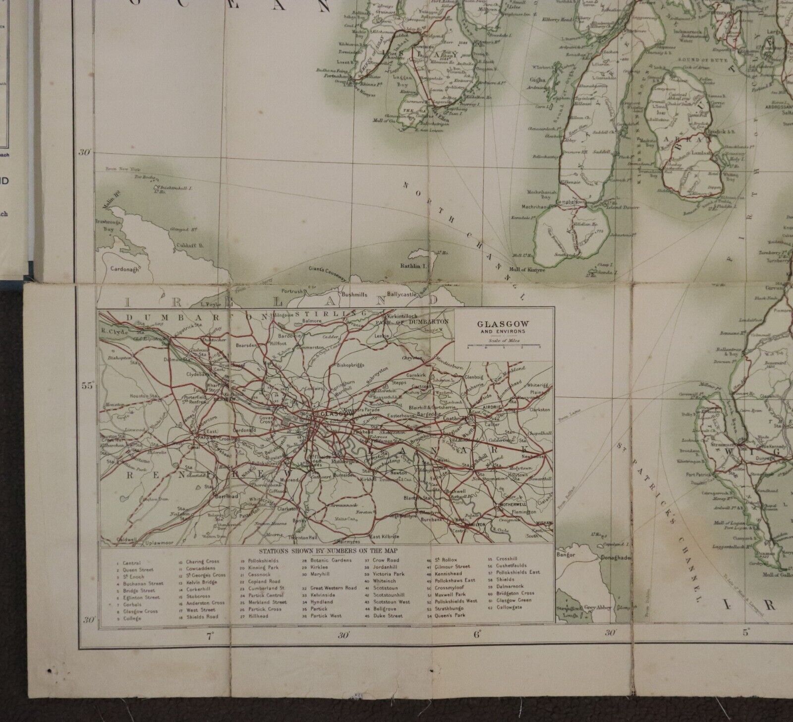 c1930 Johnston's Motoring & Touring Map Of Scotland Antique Map Travel Book