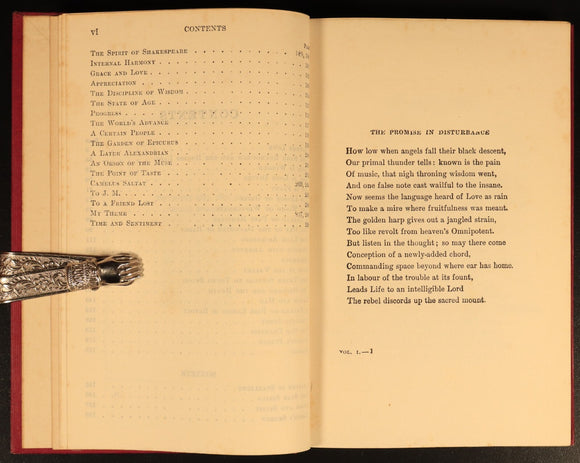 1909 Poems by George Meredith 2 Volume Antique British Poetry Book Set