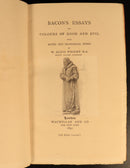 1891 Bacon's Essays Colours Of Good & Evil Antique British Philosophy Book-6