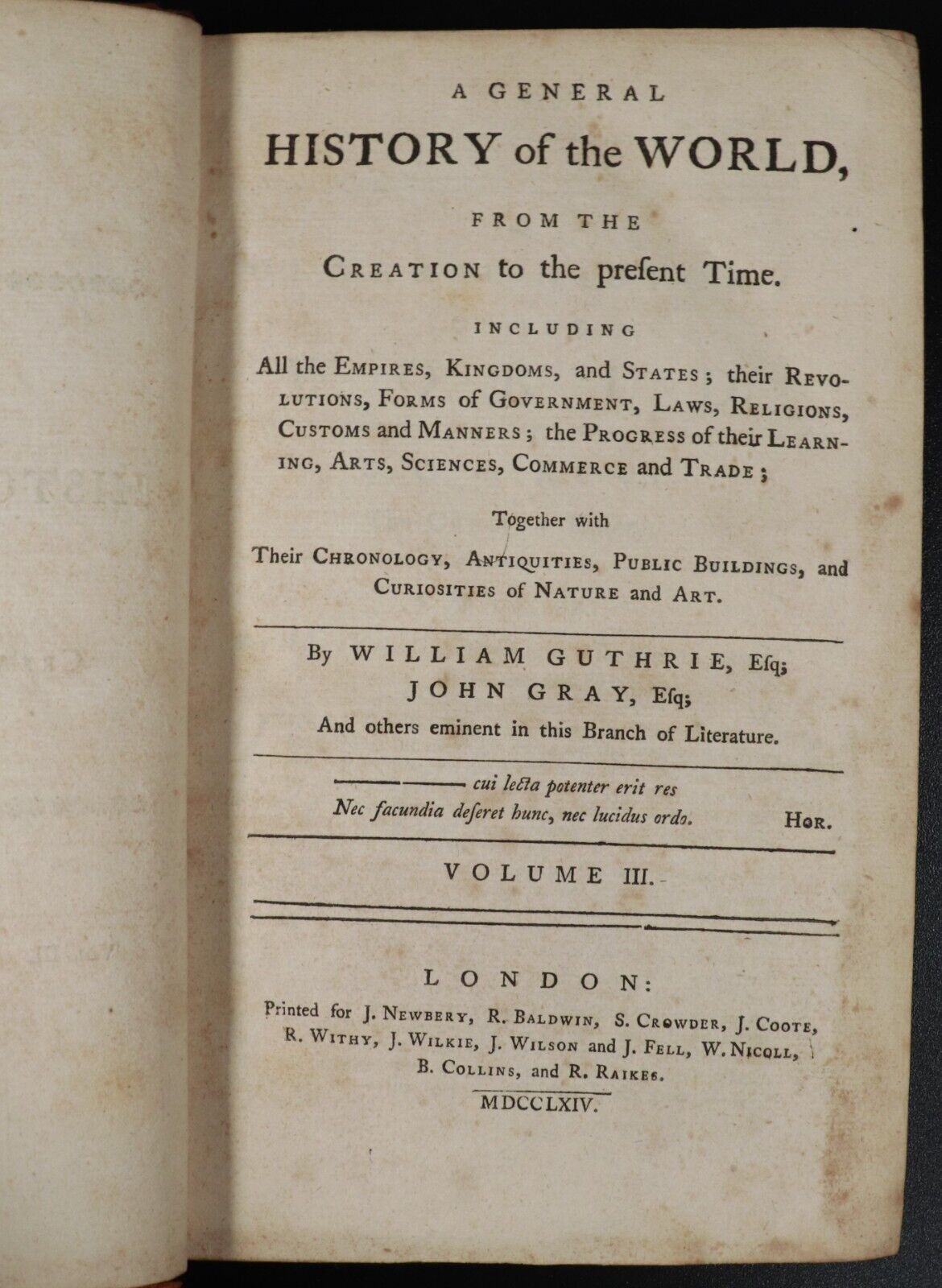 1764 12vol A General History Of The World by W. Guthrie Antiquarian Books J Gray