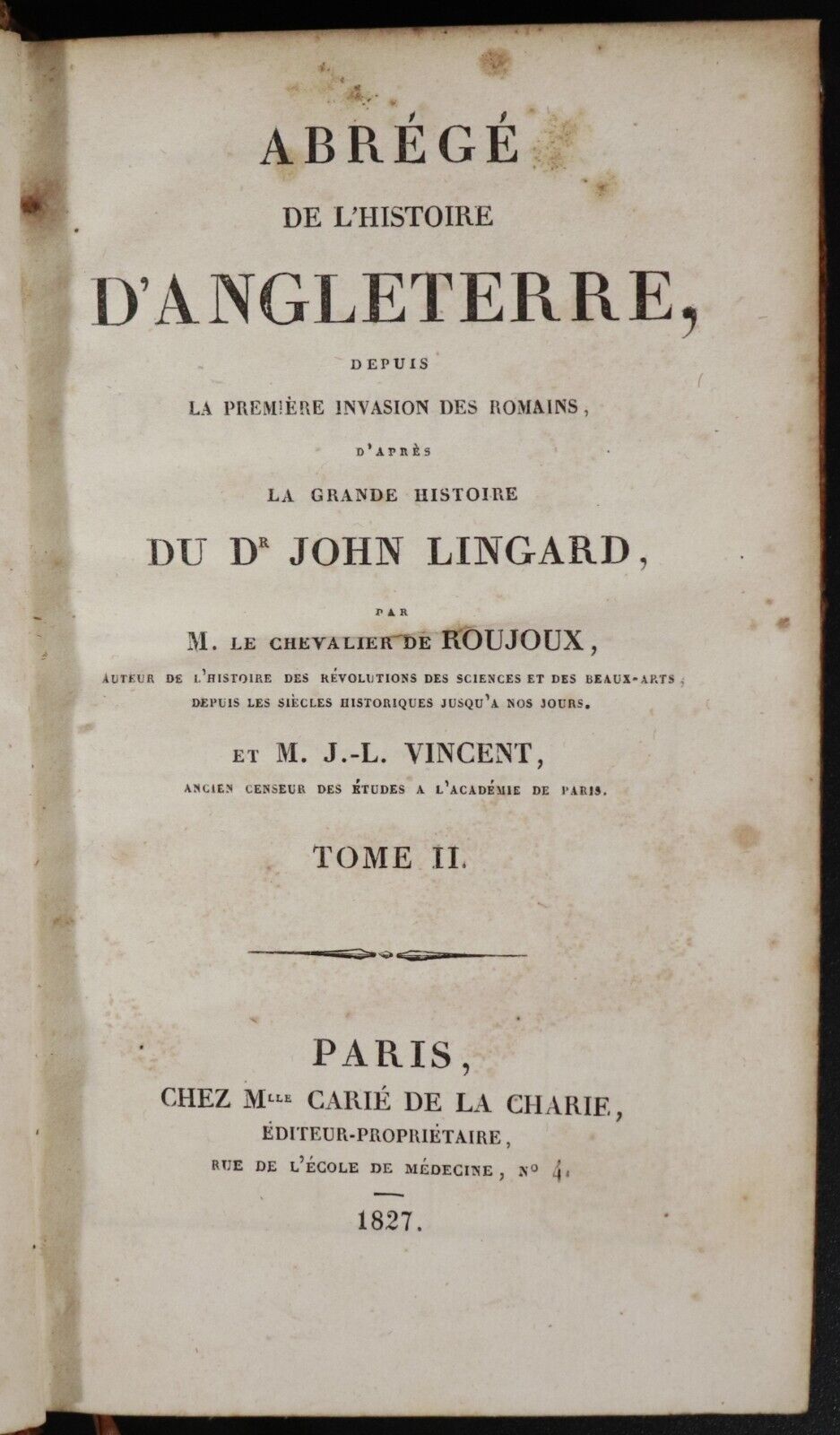 1827 5vol Abrege De L'Histoire D'Angleterre Antiquarian History Of England Books