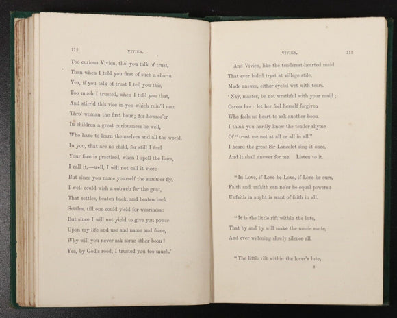 1867 Idylls Of The King by Alfred Lords Tennyson Antique British Poetry Book