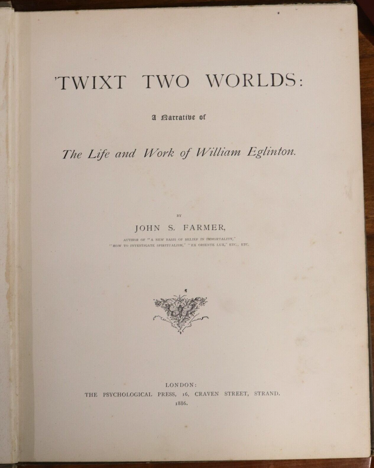 1886 'Twixt Two Worlds by John S Farmer Scarce & Signed Antiquarian Occult Book