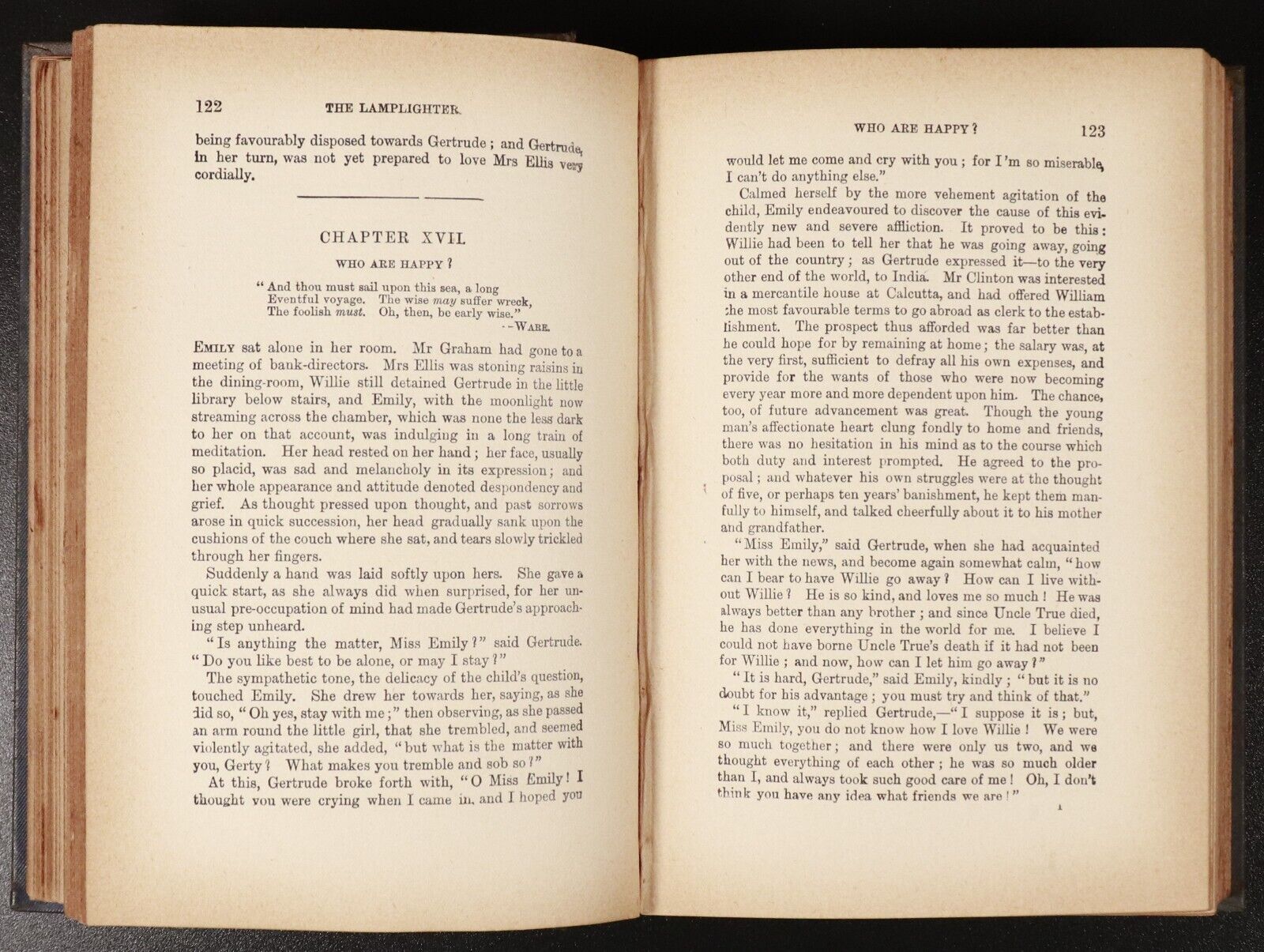 c1885 The Lamplighter by Maria S. Cummins Antique Fiction Book Female Author