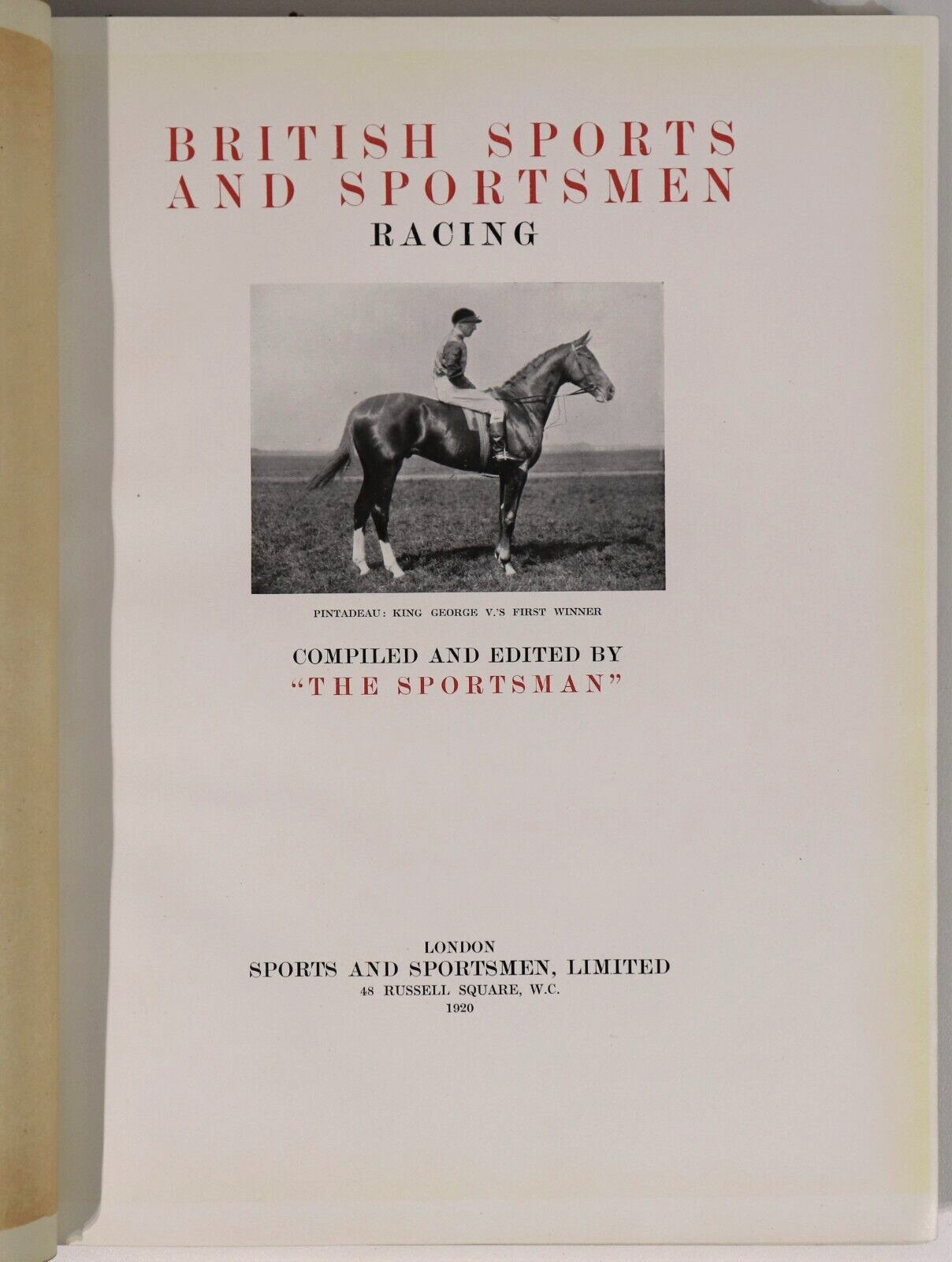 c1920 British Sports & Sportsmen - Racing - Antique Sports History Book 1st Ed