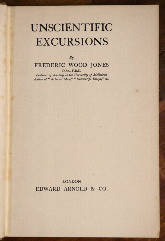 1934 Unscientific Excursions by Frederic Wood Jones Antique Science Book 1st Ed