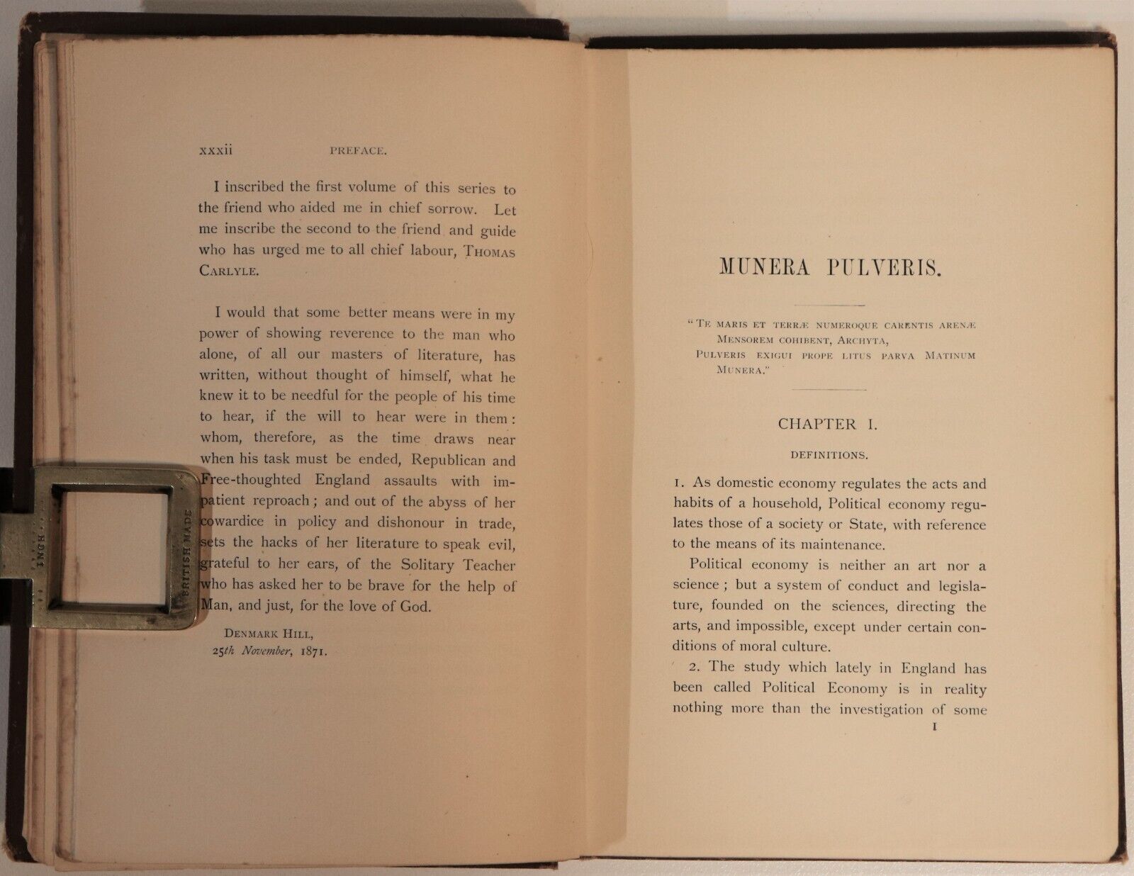 1886 Munera Pulveris by John Ruskin Antique British Political History Book