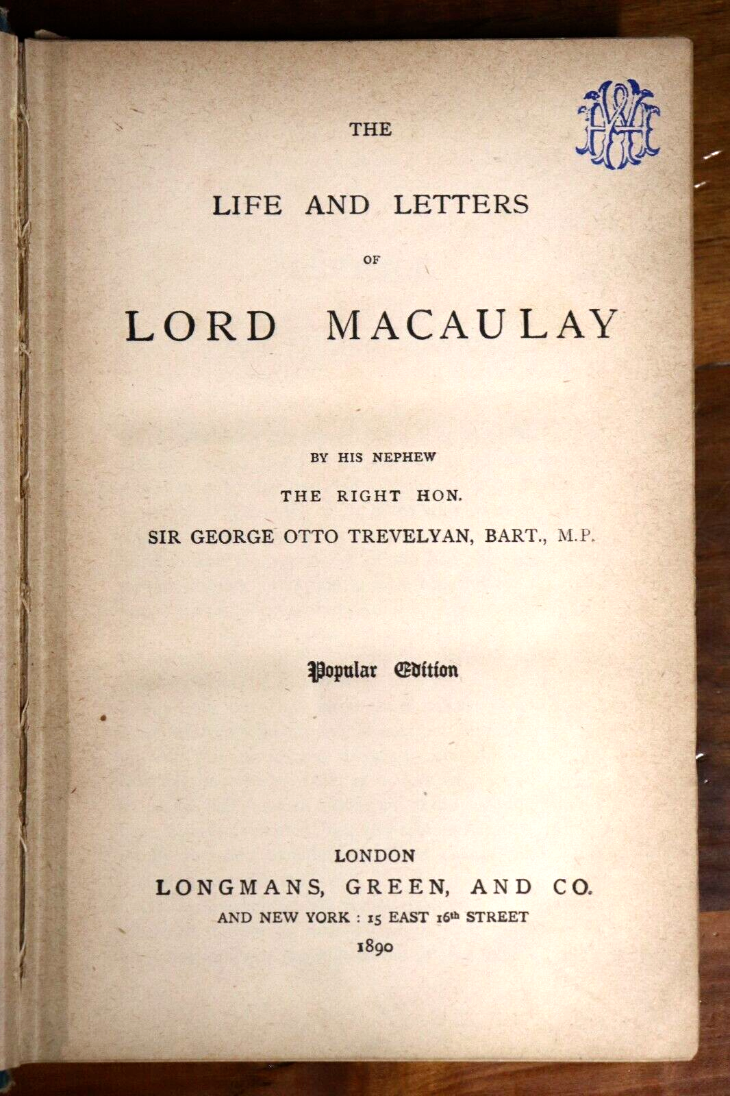 1890 The Life & Letters Of Lord Macaulay Antique British History Book - 0