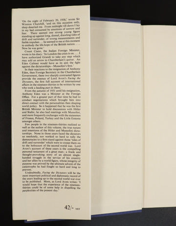 1962 The Eden Memoirs Facing The Dictators Military Book Earl Of Avon 1st Ed. - 0
