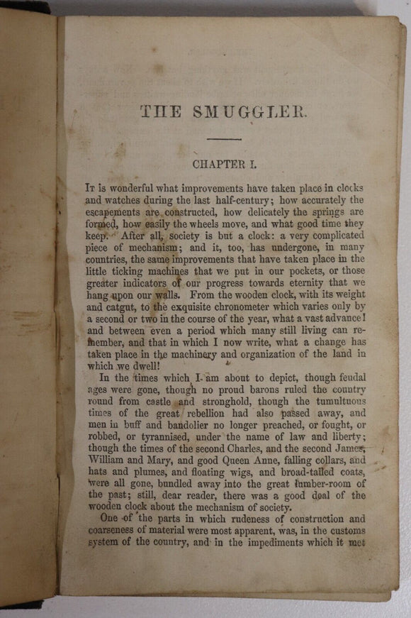1852 The Smuggler by G.P.R. James Antique British Crime Fiction Book Literature