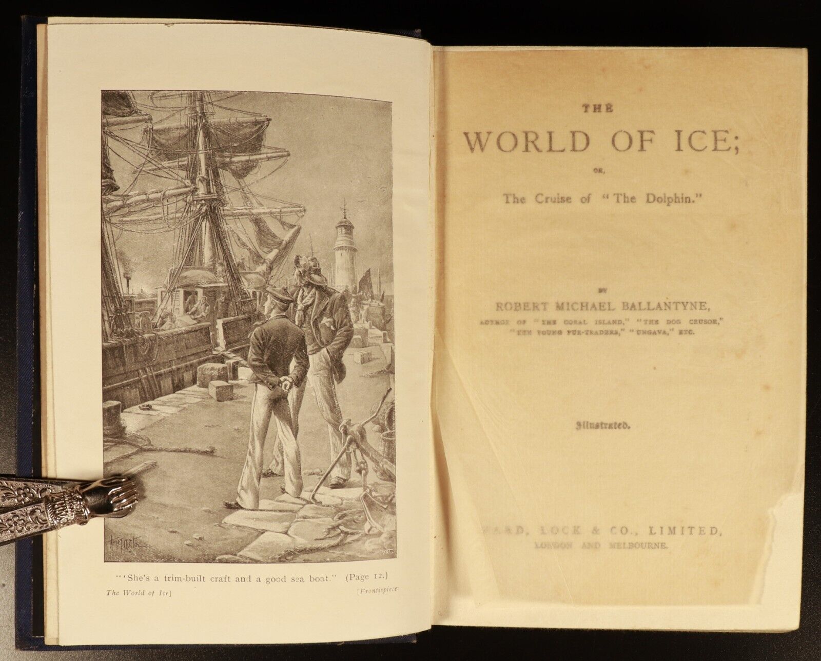 c1910 The World Of Ice by R.M. Ballantyne Antique Scottish Fiction Book