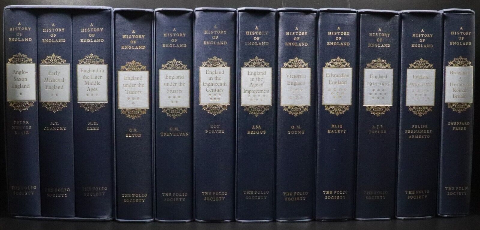 1999 12vol A History England Folio Society British History Book Set w/Sleeves - 0