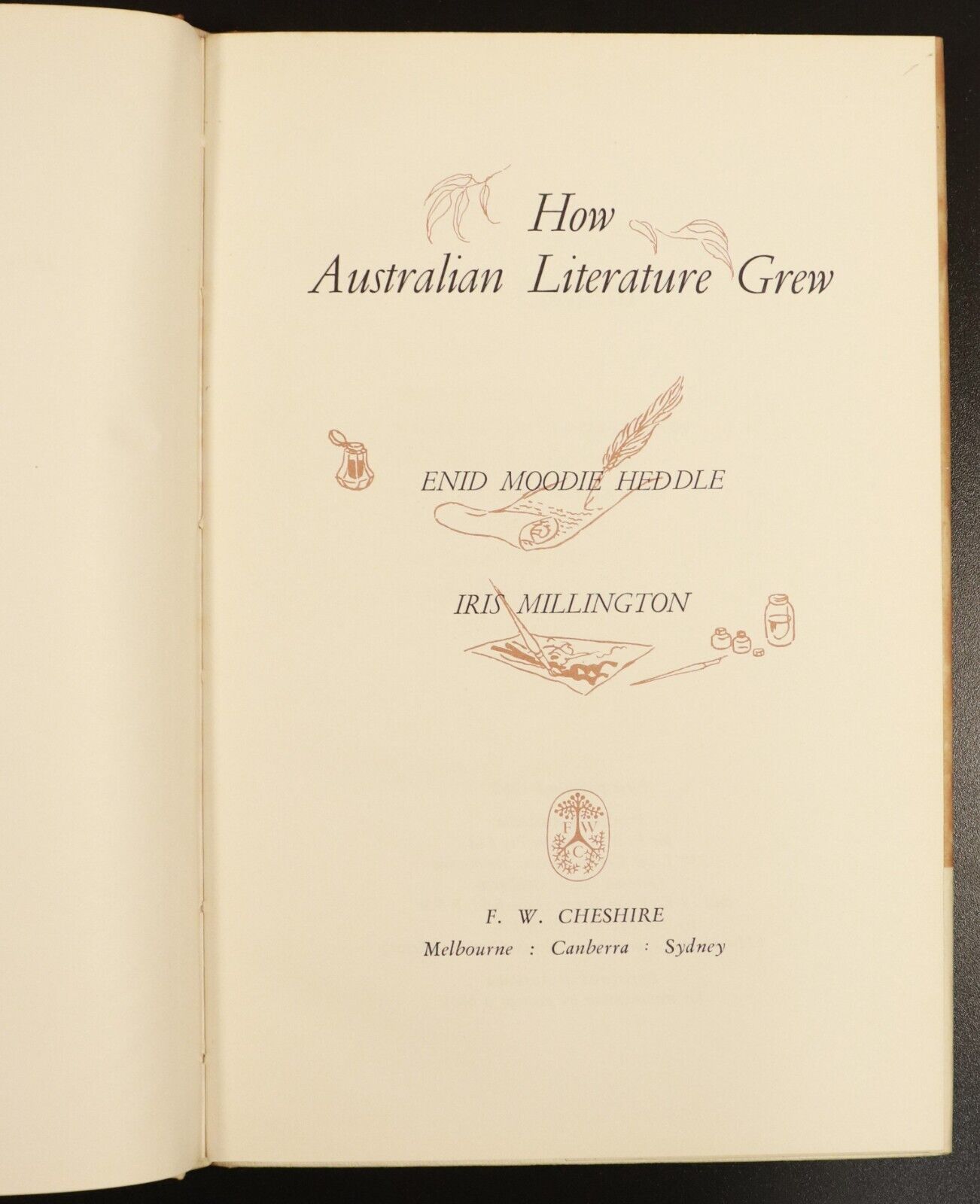 1962 How Australian Literature Grew by E.M. Heddle & I. Millington Vintage Book