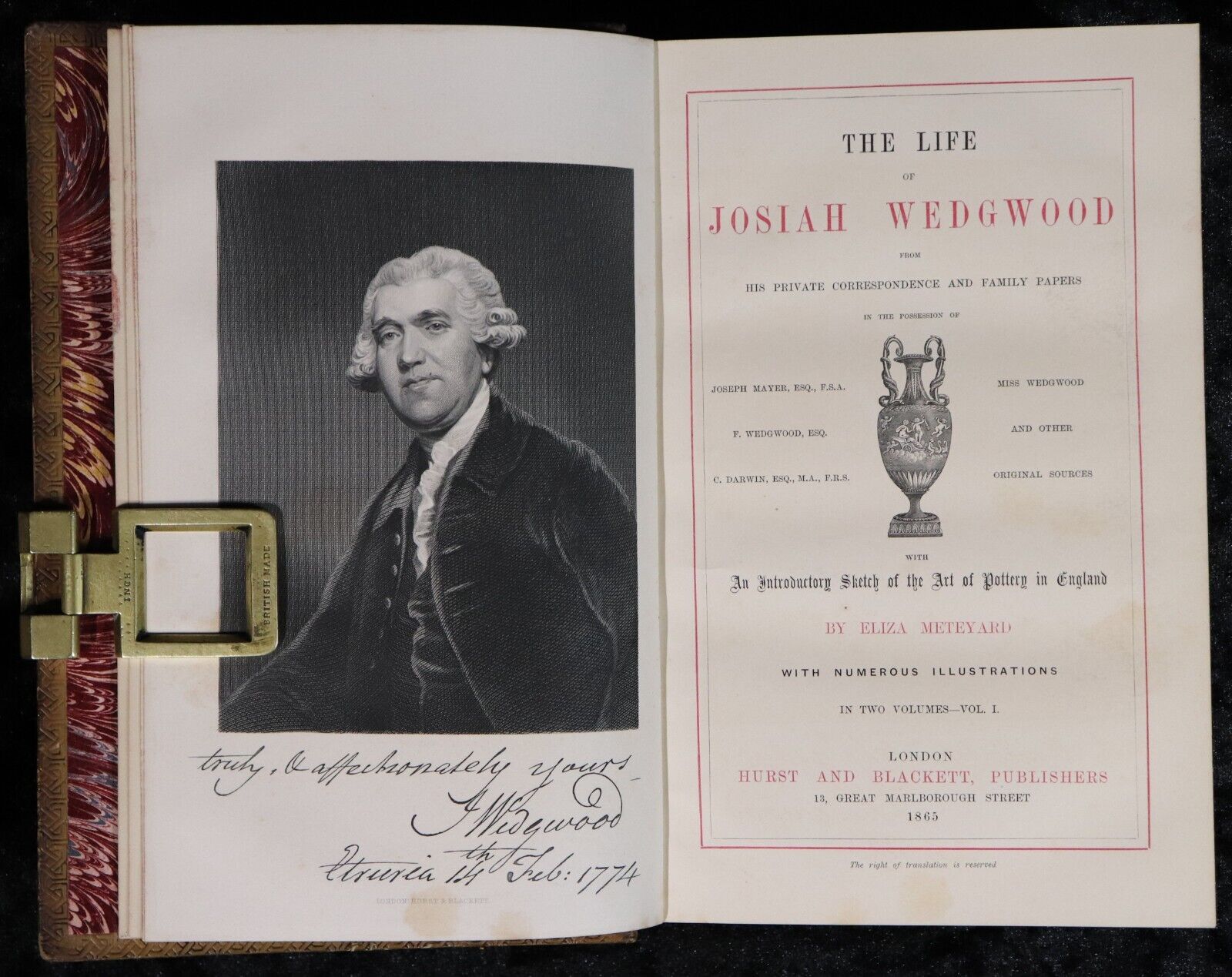 1865 2vol The Life Of Josiah Wedgwood Antiquarian British Biography Book Set