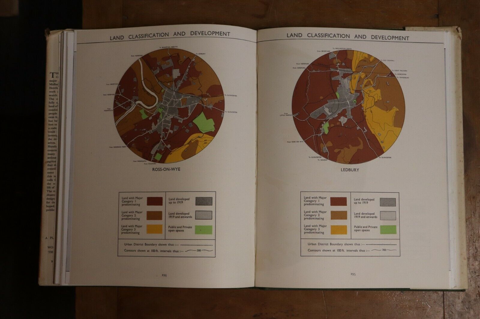 1946 English County Planning Survey Herfordshire Antique Post WW2 Architect Book