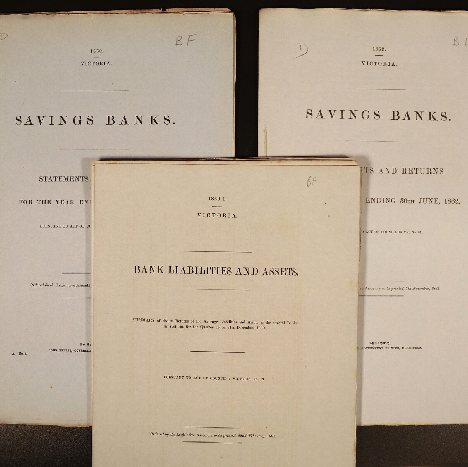 1860 Savings Banks Colony Of Victoria Government Report History Book Stocks