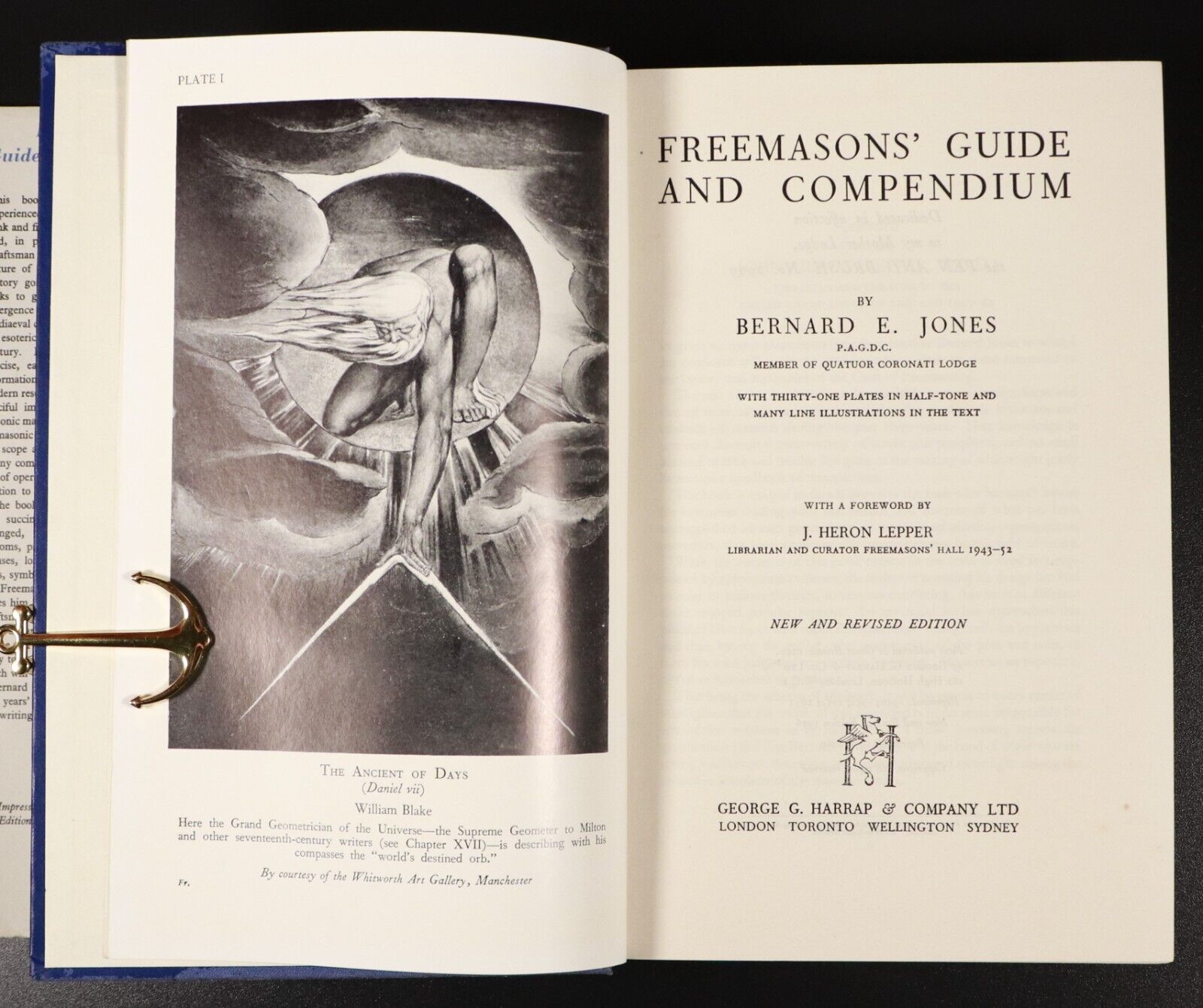 1959 Freemasons Guide & Compendium by Bernard E. Jones Religious Reference Book