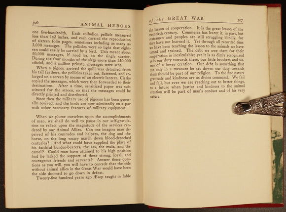 1927 Animal Heroes Of The Great War WW1 Military History Book by E.H. Baynes