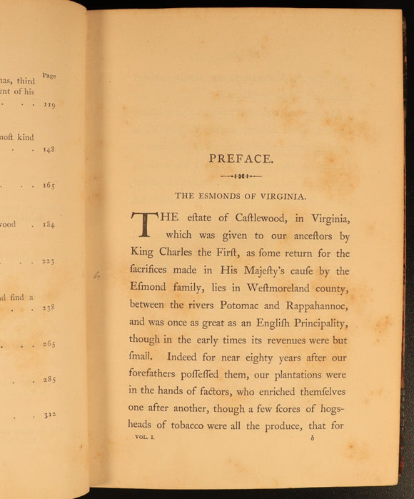 1852 3vol History Of Henry Esmond by Thackeray Antique Fiction Book Set 1st Ed.