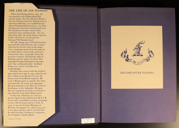 The Life Of Ian Fleming James Bond by John Pearson Biography Book 1961 1st Ed