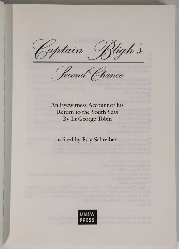 2007 Captain Bligh's Second Chance Australian Exploration History Book