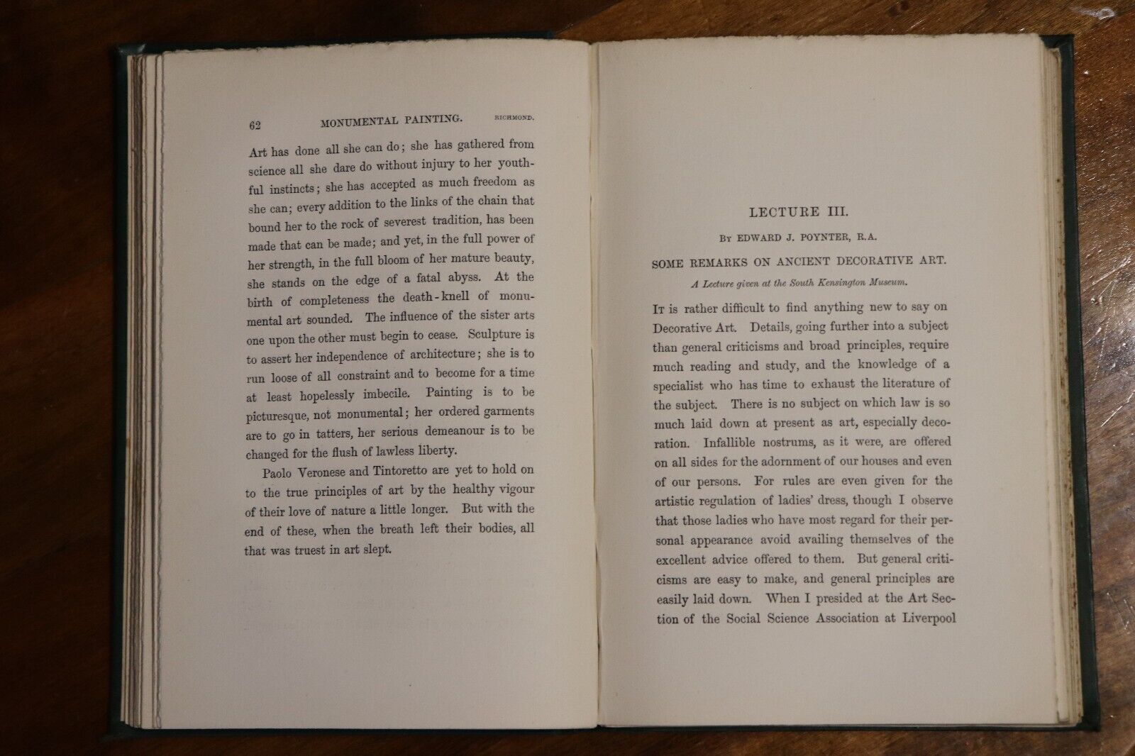 1882 Lectures On Art by Reginald Poole Antique Art & Architecture History Book