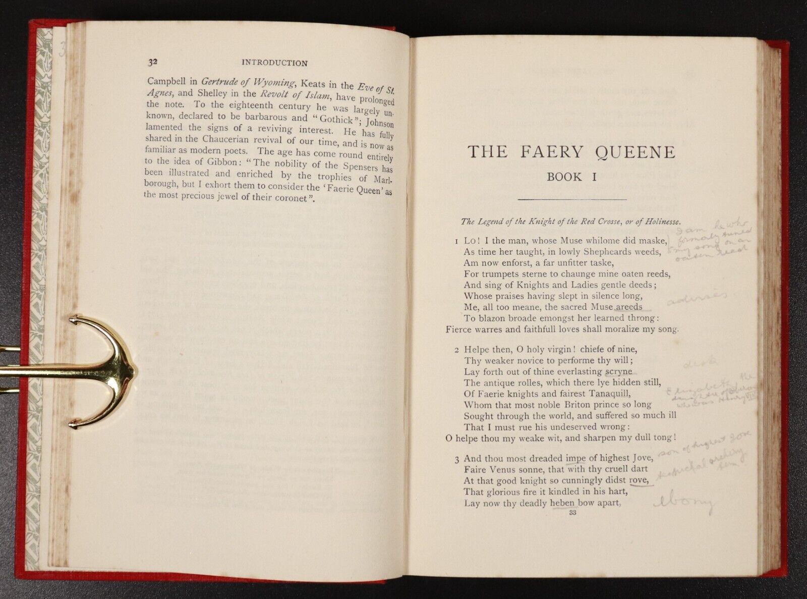 c1920 The Faery Queene by Edmund Spenser Antique British Poetry Book