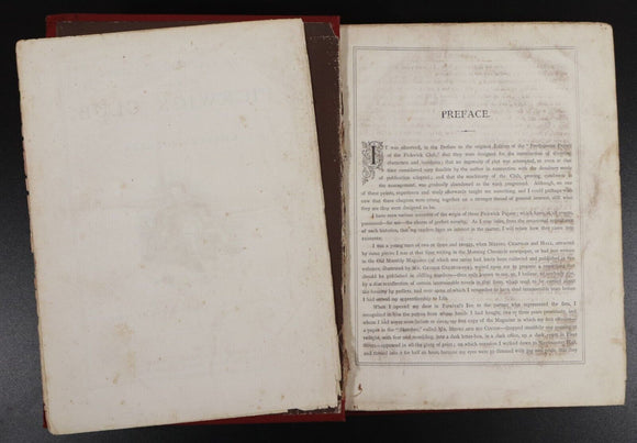 c1880 Pickwick Club & Old Curiosity Shop by Charles Dickens Antique Fiction Book