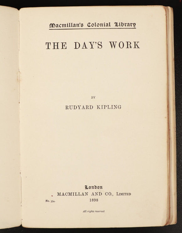 c1893 12vol Rudyard Kipling Library Antique Fiction Book Collection Bulk Lot