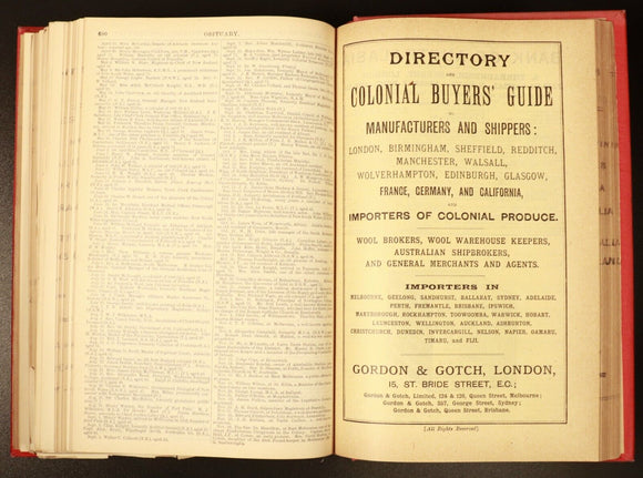 1892 Australian Handbook Directory Business Guide Colonial History Book
